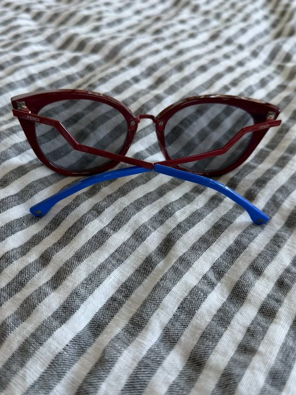 Burgundy & Blue Fendi Cat-Eye 